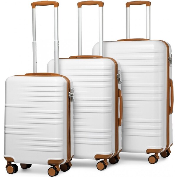 Set kufrov - British traveller, z polykarbonátu a TSA zámkom, biely 65284923