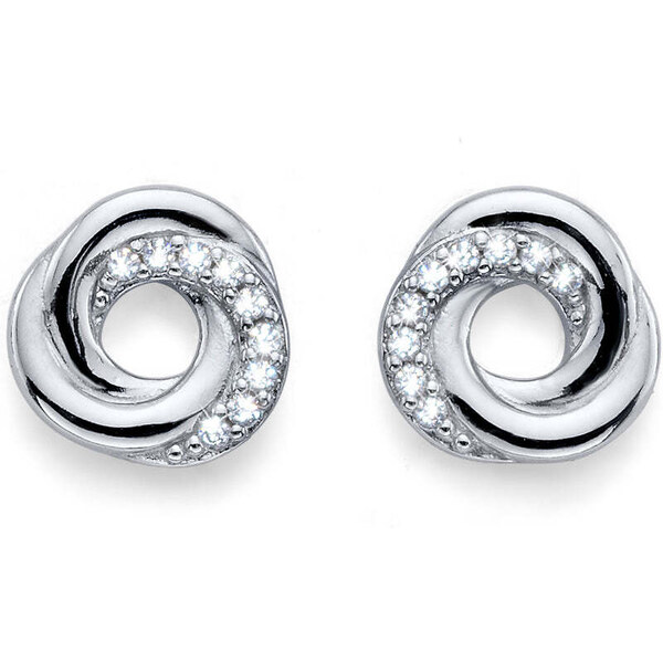 CRYSTalp Slušivé strieborné náušnice s kryštálmi Trilogy 40541.S 66592907