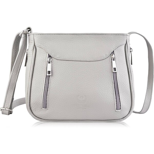 PAOLO PERUZZI Malá kožená kabelka Z-52-GR | šedá Z-52-GR 44961623