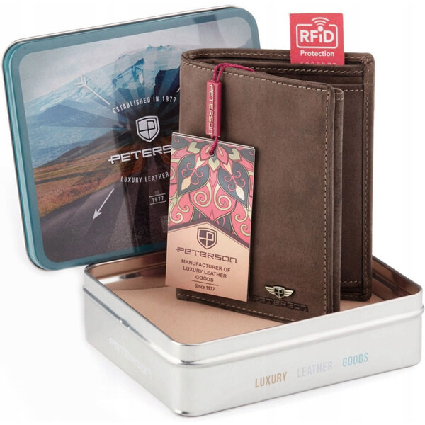 Peterson Kvalitná hnedá pánska kožená peňaženka (GPPN366) 44981693