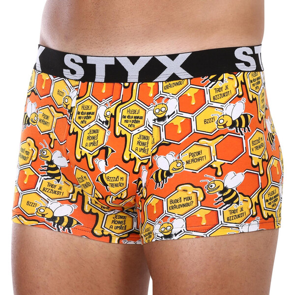 Pánske boxerky Styx art športová guma nadrozmer včielky (R1654) 4 44982387