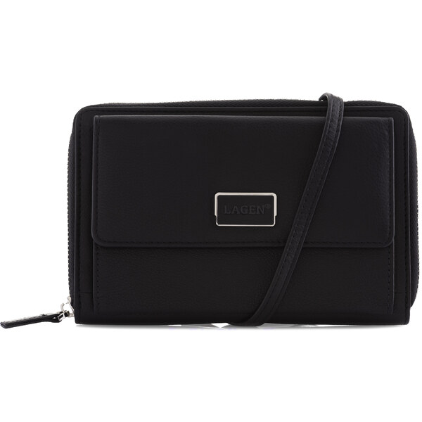 Lagen Dámska kožená crossbody kabelka BLC/5425 Black 66581831