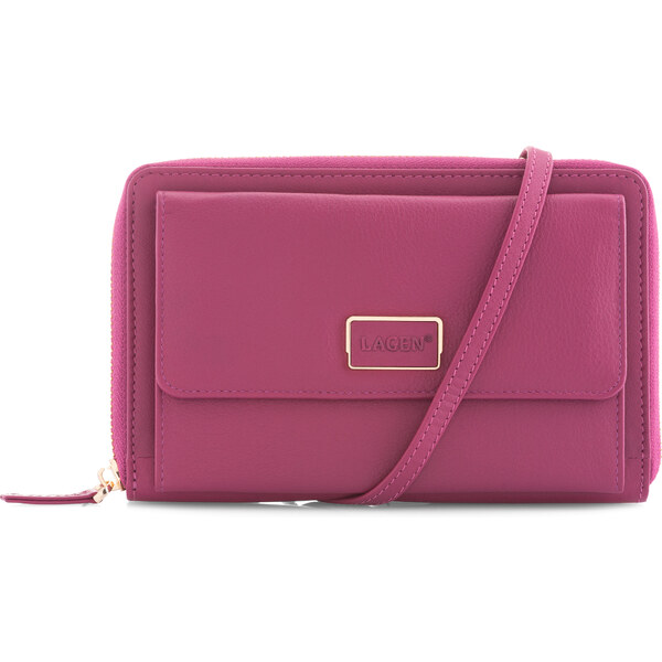Lagen Dámska kožená crossbody kabelka BLC/5425 Cranberry 66594157