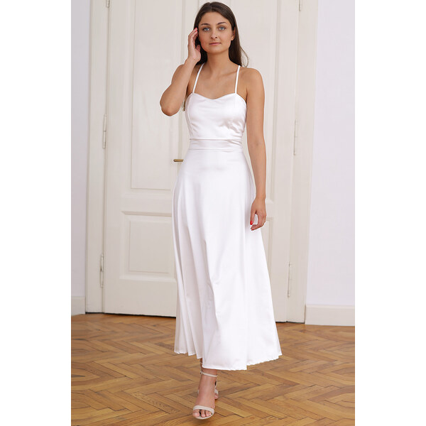 Glara Šnurovacie dlhé šaty s odhaleným chrbtom 45011708