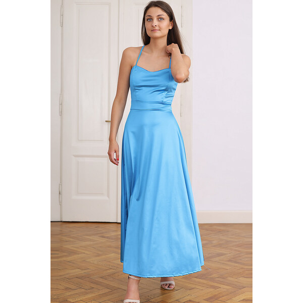 Glara Šnurovacie dlhé šaty s odhaleným chrbtom 45011713