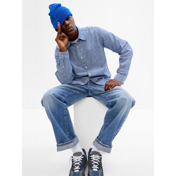 GAP Pánska Chambray košeľa s dlhým rukávom 543056-01 66267951