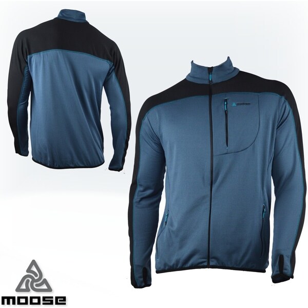 STELVIO MEN ľahká mikina na zips Moose Petrolejová S 1 kus 45083549