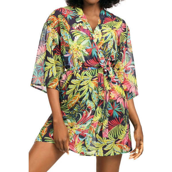 Dámske pareo 11 D80SZ- 1 - kvetovaná potlač - Self 49761413