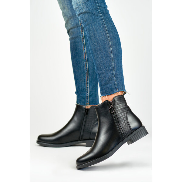 primohurt Černé dámské ploché boty z ekokůže 58356139