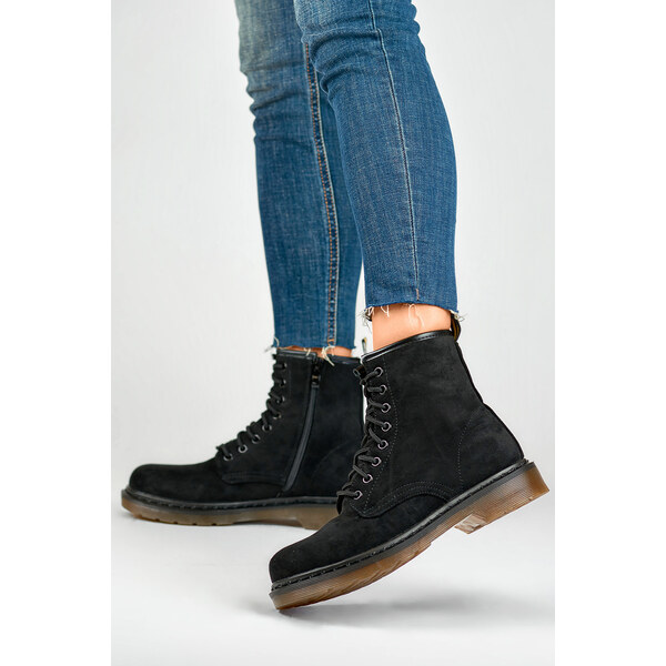primohurt Dámské černé semišové šněrovací bagery 58355796