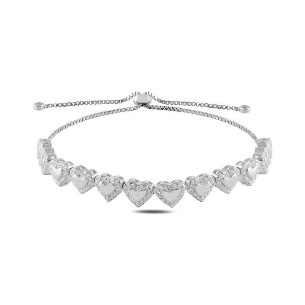 Olivie Strieborný srdiečkový náramok 7677 45161325