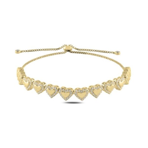 Olivie Strieborný srdiečkový náramok GOLD 7678 45161326