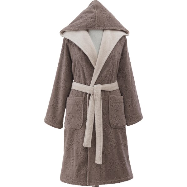 SOFT COTTON Dámsky krátky župan LEAF s kapucňou 459284