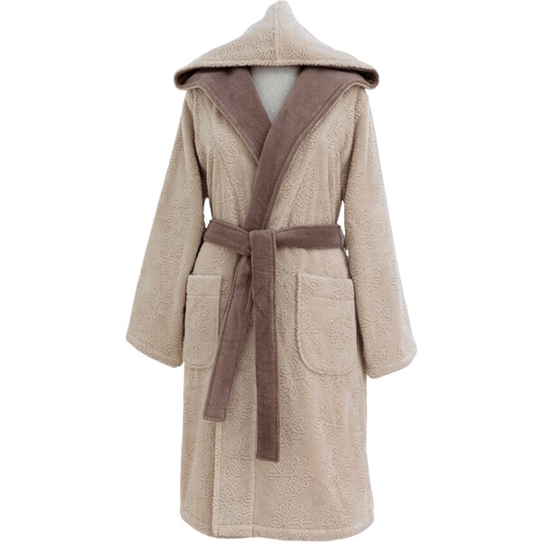 SOFT COTTON Dámsky krátky župan LEAF s kapucňou 459285