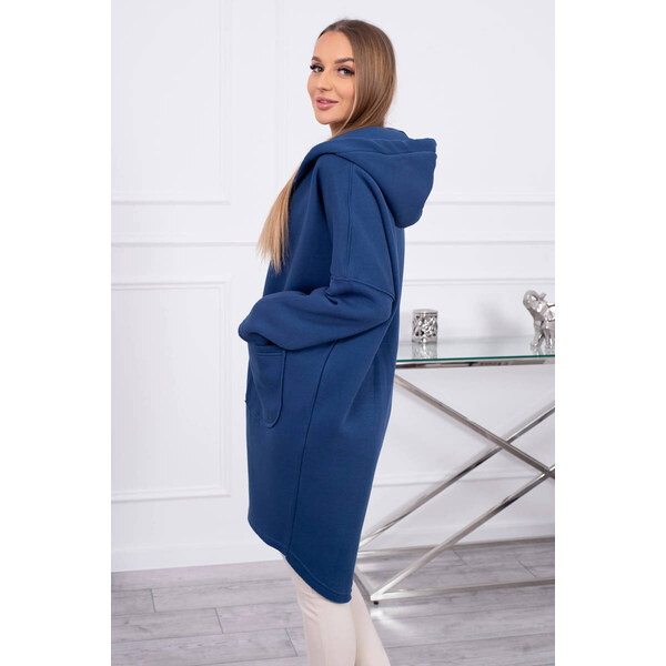 K-Fashion Zateplená mikina na zips s predĺženým zadným dielom, 44560194