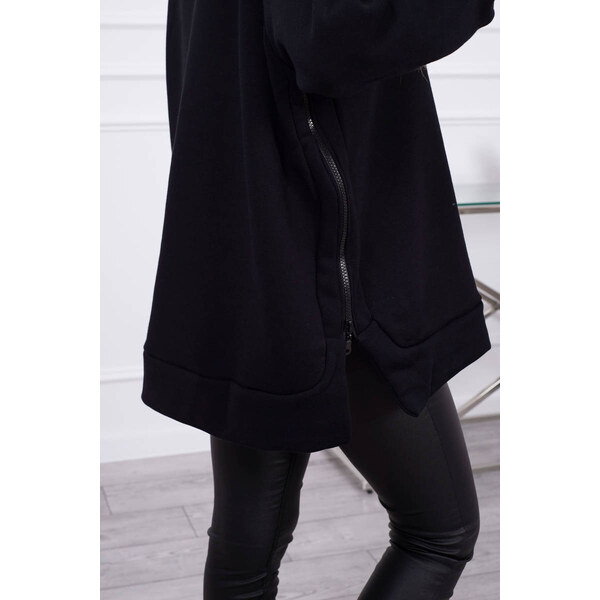 K-Fashion Zateplená mikina so zipsom na boku čierna 44560600