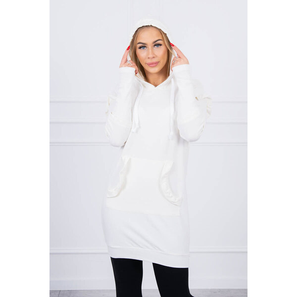 K-Fashion Šaty s ozdobnými volánikmi a kapucňou ecru 49759442