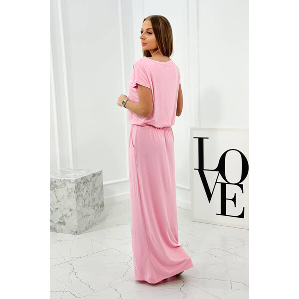 K-Fashion Viskózové šaty s vreckami svetloružové 53807380