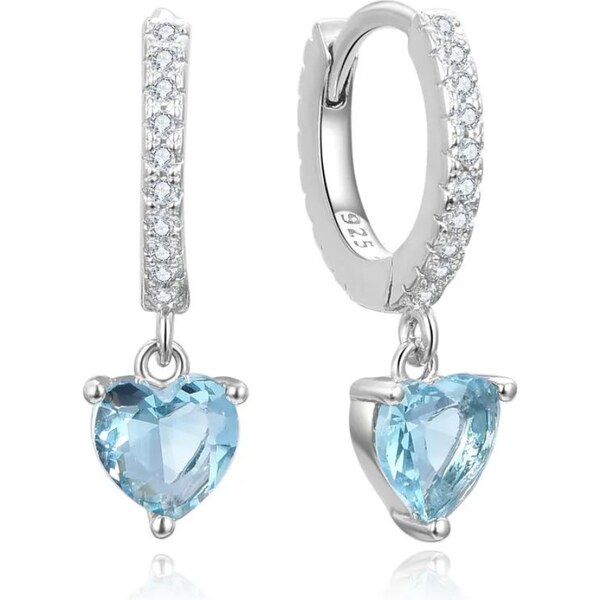 Olivie Strieborné náušnice MODRÉ SRDCE 7712 45375803