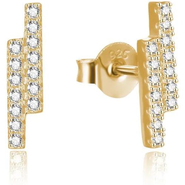 Olivie Geometrické strieborné náušnice MATRIX GOLD 7714 45375805