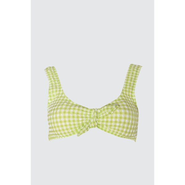 Trendyol Green Textured Tie Detailed Bikini Top 54994835