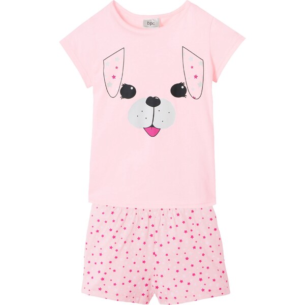 bonprix Krátke pyžamo z čistej bavlny (2-dielne), farba ružová 44733189