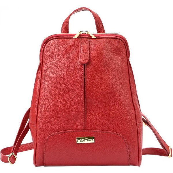 MiaMore Kožený červený dámsky batoh Dollaro 45359895