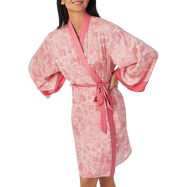 Dámsky župan YI2122673 ružový s potlačou - DKNY 49766655