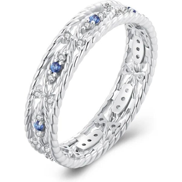 Olivie Strieborný prsteň MODRÉ OKO 7747 45451478