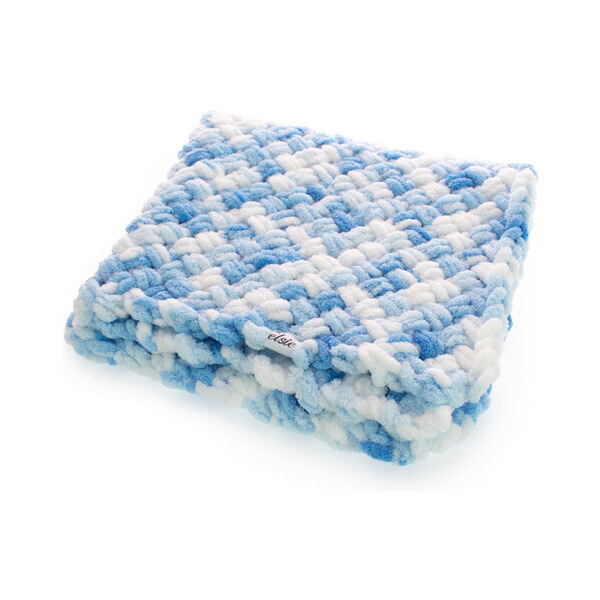Elsie Puffy color deka - teplá pletená modrá 56925439