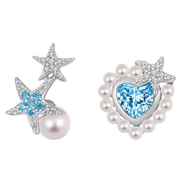 SWAROVSKI Elements Swarovski e. asymetrické náušnice s perličkami La 45446093