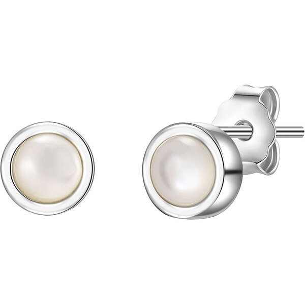 Glanzstücke München Náušnice strieborná / perlovo biela 66507532