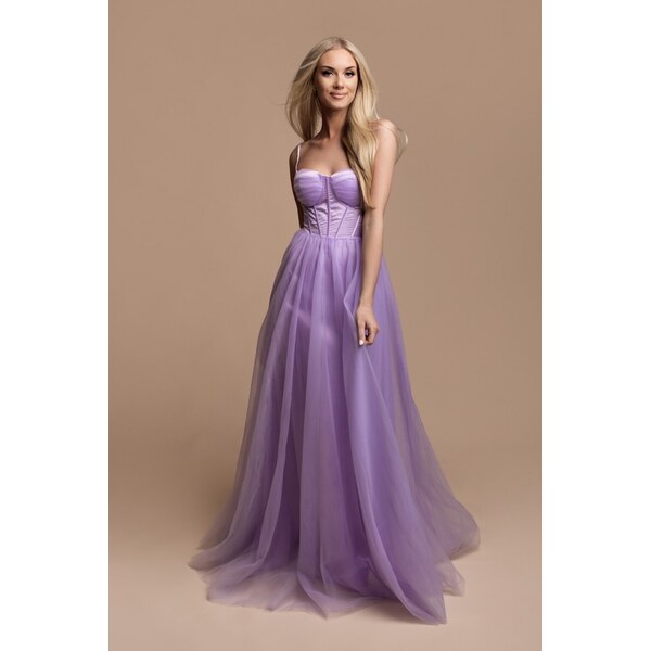 miadresses.sk Fialové tylové šaty s korzetom 45470177