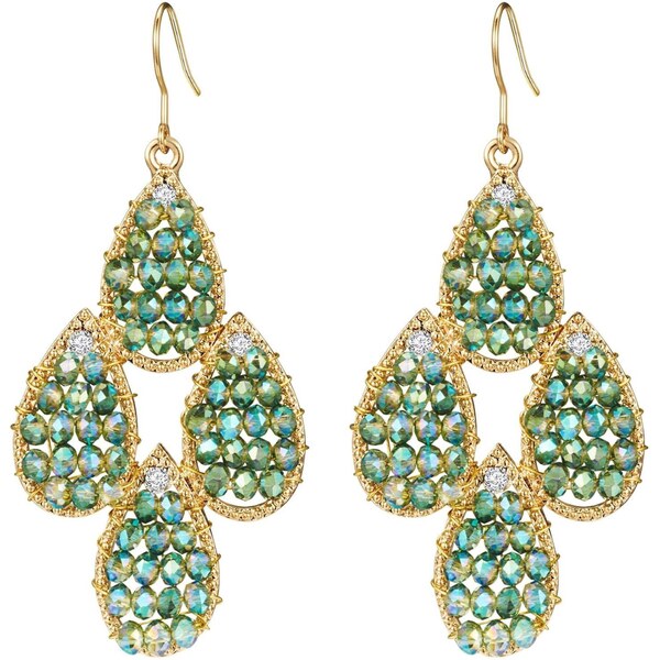 Lulu & Jane Náušnice zlatá žltá / zelená 66833887