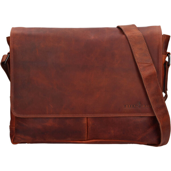 Pánska kožená taška cez rameno Greenwood Jasnek - hnedá 45483232