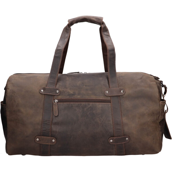 Kožená cestovná taška Greenwood Solen - tmavo hnedá 45483255