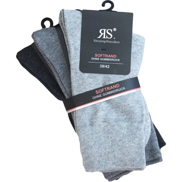 Bavlnené jednofarebné elastické zdravotné ponožky bez gumičiek RS 45484942