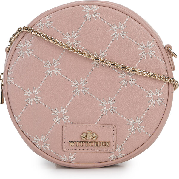 Wittchen Dámska okrúhla kožená kabelka s vyšívaným monogramom 66619102