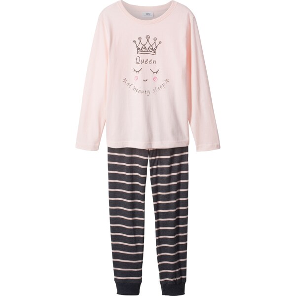 bonprix Dievčenské pyžamo (2-dielne) s bio bavlnou, farba ružová 44742669