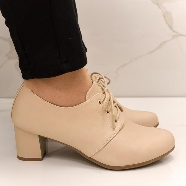 COMER Dámske béžové poltopánky LAURY 45507250