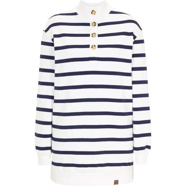 bonprix Dlhá mikina s golierom, farba biela 45535760