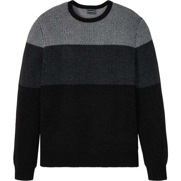 bonprix Pulóver s okrúhlym výstrihom, Colourblocking, farba čierna 45535707