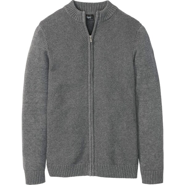 bonprix Pletený sveter z čistej bavlny, farba šedá 45561207