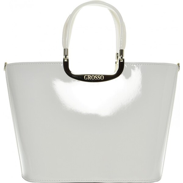 Elegantná biela lakovaná kabelka S7 GROSSO 1846386