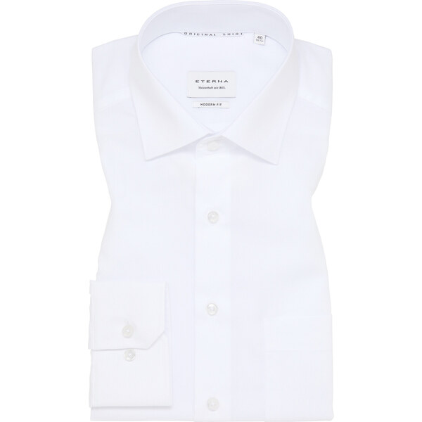 ETERNA Modern Fit biela košeľa pánska dlhý rukáv Popelín s vreckom 45573158