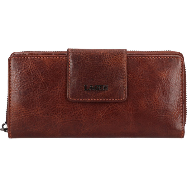 Lagen Dámska kožená peňaženka LG - 22162 hnedá 45892616