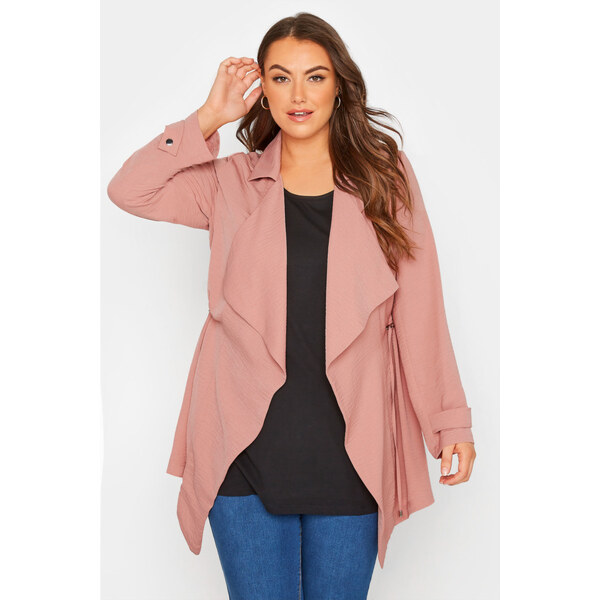 (veľ. 58/60) Ľahký kabátik s nastaviteľným pásom ružový 45605914