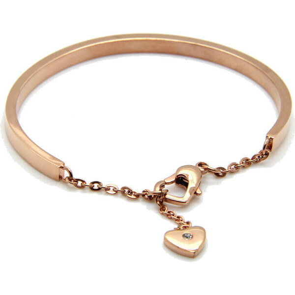 Troli Romantický bronzový náramok so srdcom KBS-151-RG 66580903