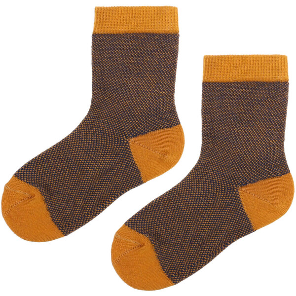 Detské bavlněné ponožky Emel - Čierna/horčicová - 100-73 65206445