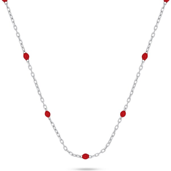 Brilio Silver Strieborný náhrdelník s červenými guličkami NCL112WR 66592980